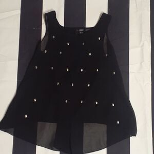Flirt and fun xs sheer tank with skull details